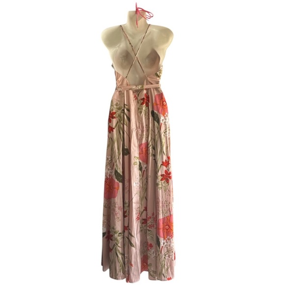 Lulu's Pink and Green Maxi Dress for Elegant Occasions - Picture 2 of 8